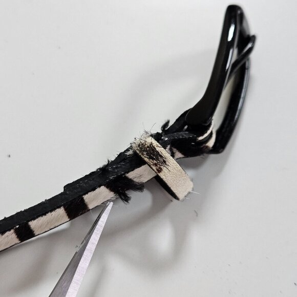 Buffalo David Bitton Belt Womens S Zebra Print Metal Buckle Real Leather Narrow - Picture 6 of 16